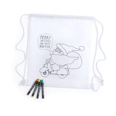 Drawstring bag for colouring, crayons