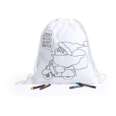 Drawstring bag for colouring, crayons