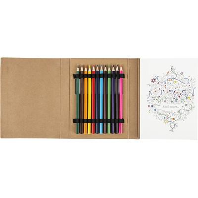 Colouring book for adults, colouring pencils