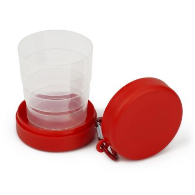 Foldable travel mug 220 ml with carabiner