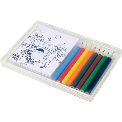 Drawing set, colouring pencils, colouring sheets