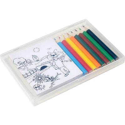 Drawing set, colouring pencils, colouring sheets