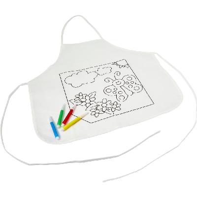 Kitchen apron for colouring, felt tip pens