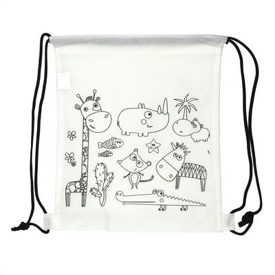 Drawstring bag for colouring, crayons