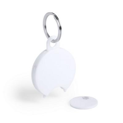 Antibacterial keyring with shopping cart coin