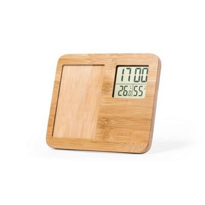 Bamboo photo frame, weather station