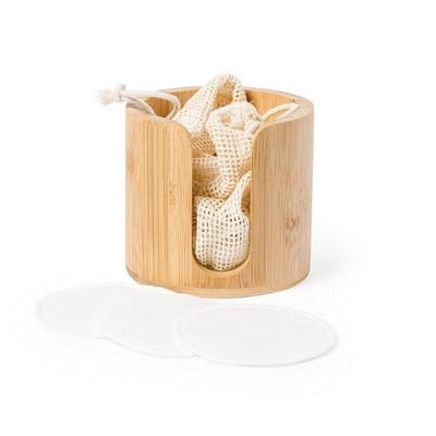 Bamboo cosmetic pad dispenser