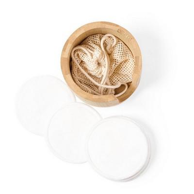 Bamboo cosmetic pad dispenser