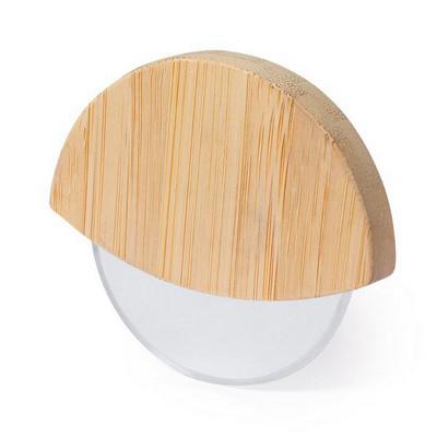 Pizza cutter, bamboo handle