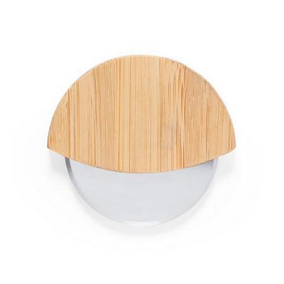 Pizza cutter, bamboo handle