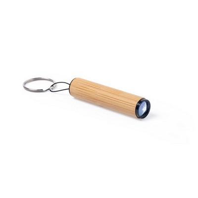 Bamboo keyring, 1 LED light