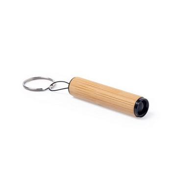 Bamboo keyring, 1 LED light