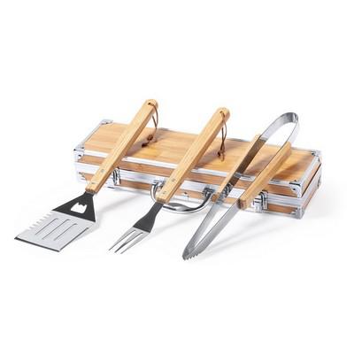 Bamboo barbecue set, 3 pcs