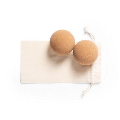 Set of cork yoga balls