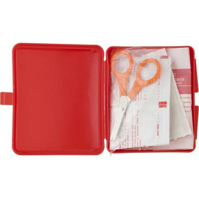 First aid kit in plastic case, 10 pcs