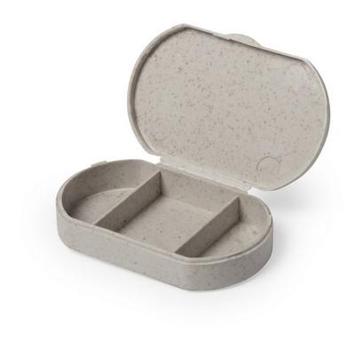 Bamboo pill box with 3 compartments