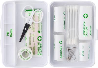 First aid kit in plastic case, 23 pcs