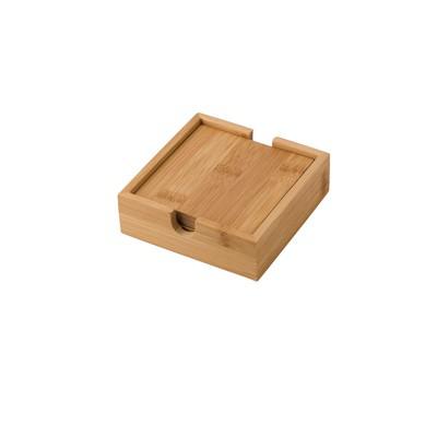 Bamboo cup coaster set, 4 pcs