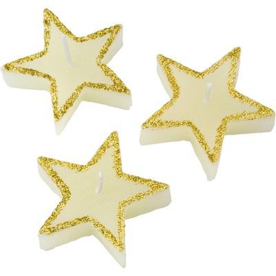 Star shaped candles set, 3 pcs