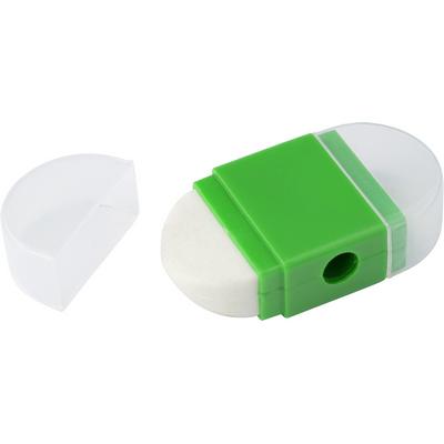 Eraser, pencil sharpener