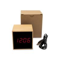 Bamboo desk clock with alarm