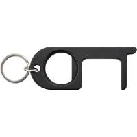 Anti-contact keyring for door opening and contactless use of public usage surfaces, bottle opener