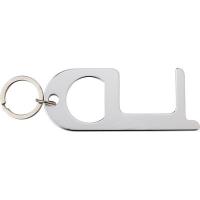 Anti-contact keyring for door opening and contactless use of public usage surfaces, bottle opener