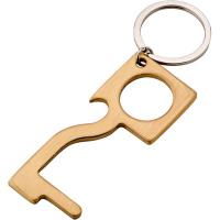 Anti-contact keyring for door opening and contactless use of public usage surfaces, bottle opener