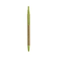 Ball pen with paper barrel and coloured bamboo fibre details