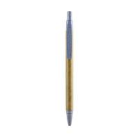Ball pen with paper barrel and coloured bamboo fibre details