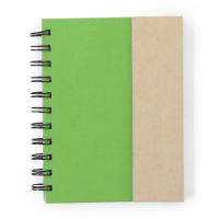 Memo holder, sticky notes, notebook, and ball pen