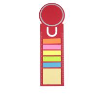 Memo holder, sticky notes, bookmark, notebook, ruler