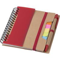 Memo holder, notebook, sticky notes, ball pen