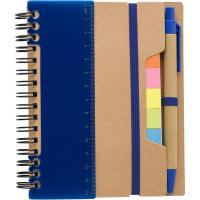 Memo holder, notebook, sticky notes, ball pen