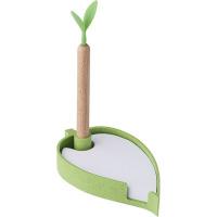 Wheat straw memo holder "leaf", ball pen