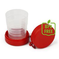 Foldable travel mug 220 ml with carabiner