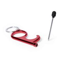 Anti-contact keyring for door opening and contactless use of public usage surfaces, ball pen, touch pen