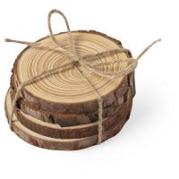 Wooden cup coaster set, 4 pcs