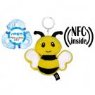 RPET plush bee with NFC chip, keyring | Zibee