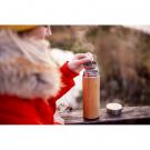 Bamboo vacuum flask 400 ml with sieve stopping dregs