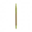 Ball pen with paper barrel and coloured bamboo fibre details