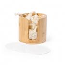 Bamboo cosmetic pad dispenser