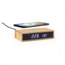 Bamboo wireless charger 5W, multifunctional clock