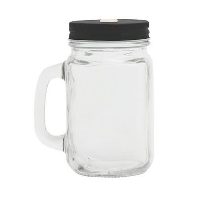 Drinking jar 500 ml with straw
