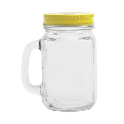 Drinking jar 500 ml with straw