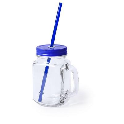 Drinking jar 500 ml with straw