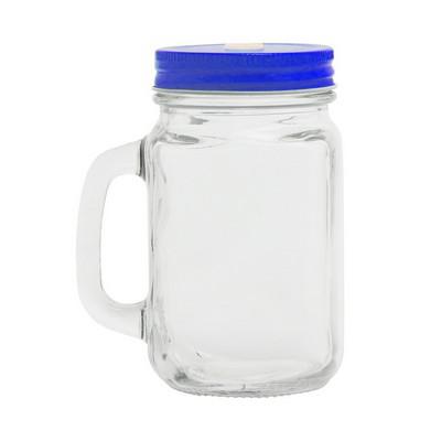 Drinking jar 500 ml with straw