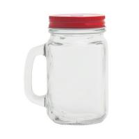 Drinking jar 500 ml with straw