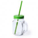 Drinking jar 500 ml with straw