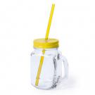 Drinking jar 500 ml with straw